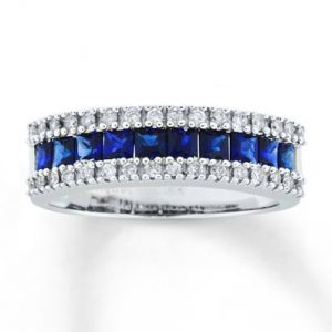 Jared Natural Sapphire Ring - stunning Diamonds 14K White Gold- Sapphire.jpg